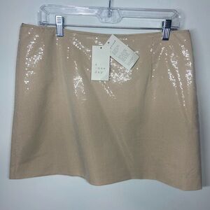 A New Day Women's Mini Skirt - Tan Sequin